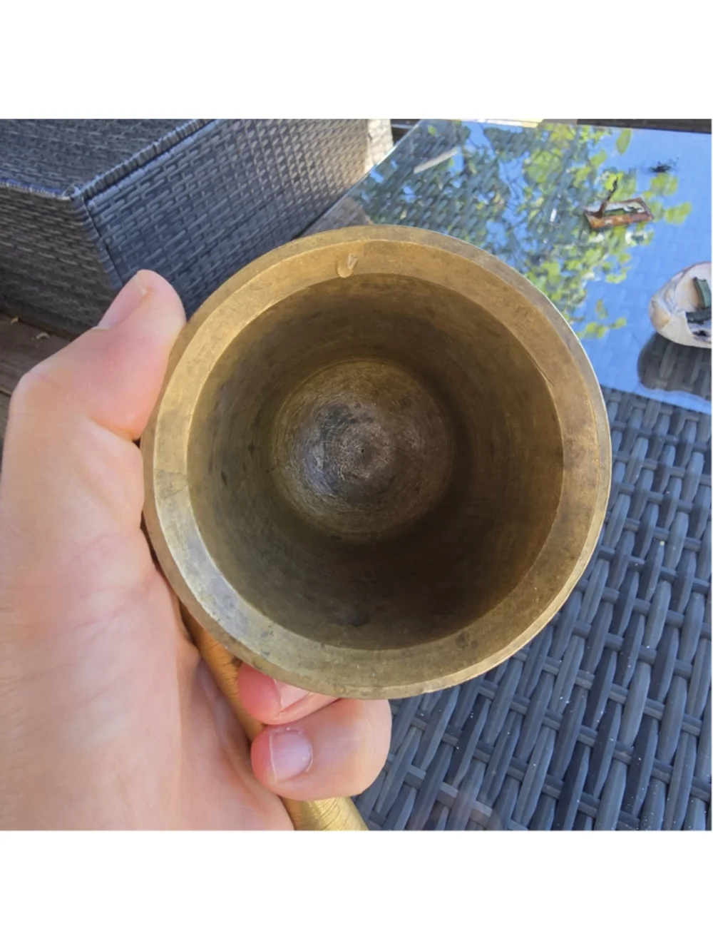 Antique Heavy Brass Mortar & Pestle 3.5” 6.5